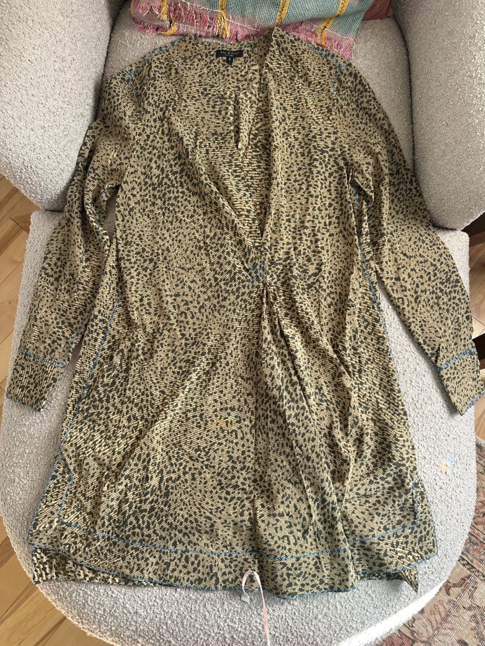 Rag & Bone silk leopard print v-neck midi dress Animal Print Office Brunch
